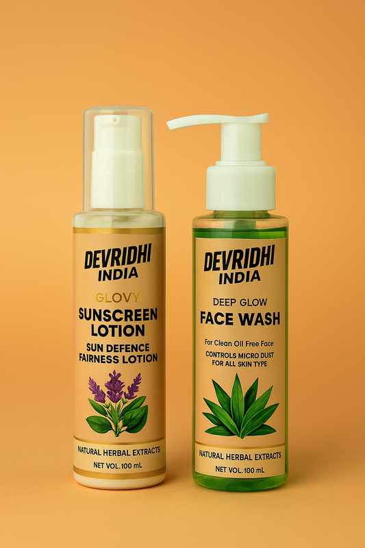 Devridhi Ayurveda Skin Care Combo Herbal Face Wash & Sun Cream for Radiant Skin